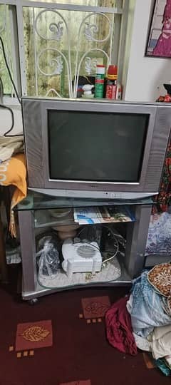 sony trinitron multi system Av sterio with trolley