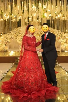 Brand Bridal Lehenga | Nikkah Dress | Wedding Dress | Red tail dupatta