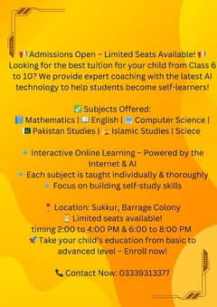 Looking for the best tuition for your child from Class 6 to 10