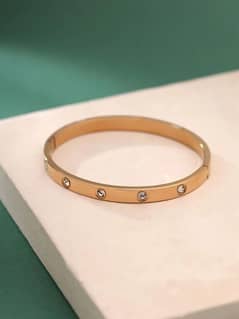 Yellow Chimes Rose Gold Bangle Bracelet for Women | Stylish Kada