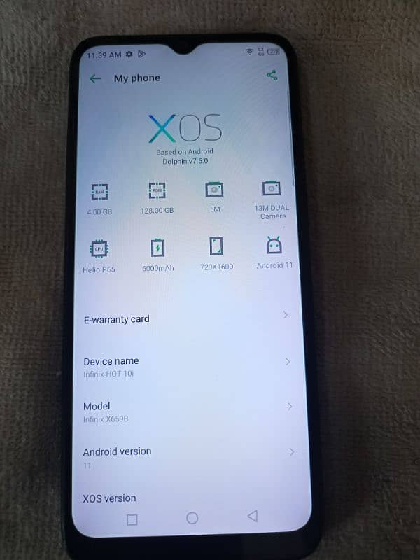 Infinix Hot 10i  4/128 5