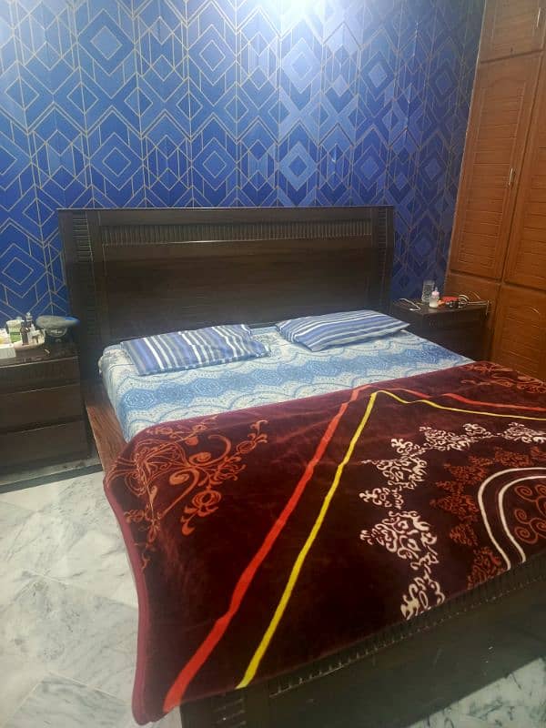 Solid Double Bed With Dressing And Spring Metress Available For Sale 1