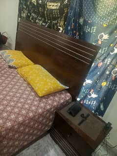 Double Bed With 2 Side Table And 8 Inch Size Spring Metress