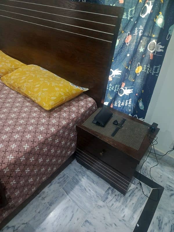 Double Bed With 2 Side Table And 8 Inch Size Spring Metress 4