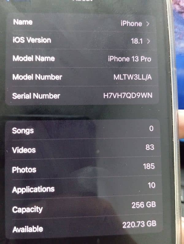 iphone 13 pro 256gb jv 9.5/10 full sim time available 7