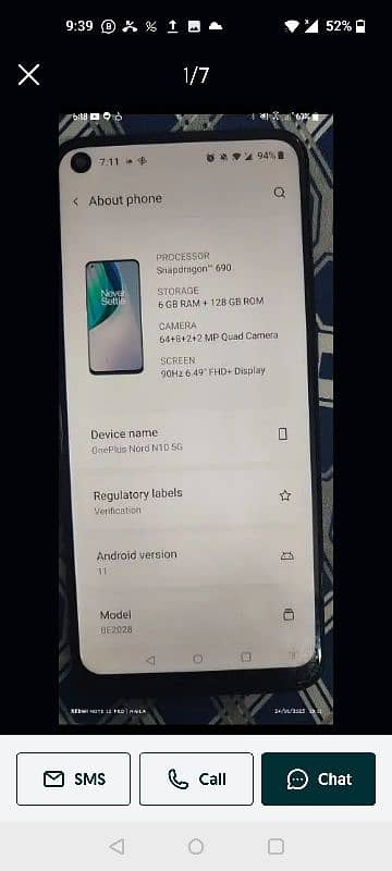 OnePlus n10 5g 6ram 128 rom exchange possible 6