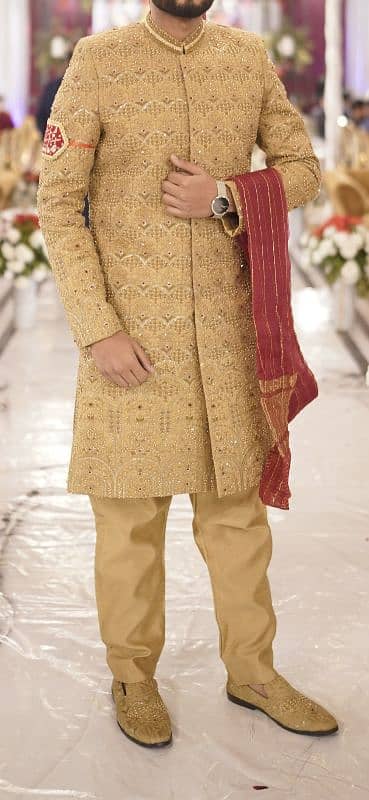 1 time used branded sherwani ,inner suit ,turban and shoes 0