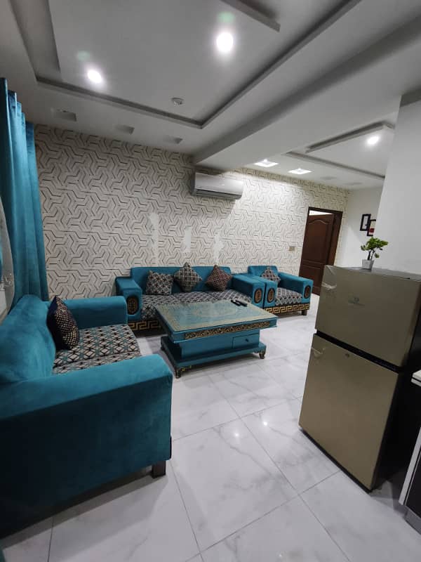 1 Bedroom VIP Full furnish flat per day available in Bahria town Lahore 11