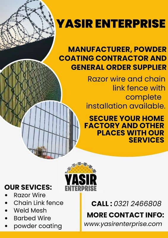 Best Chain link & Crimped mesh in Pakistan, Razor wire , Welded mesh 0