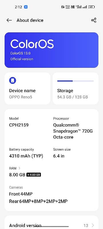 oppo reno 5 5