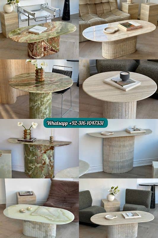 Luxury Travertine, Marble & Onyx Tables  Elegant Designs 3