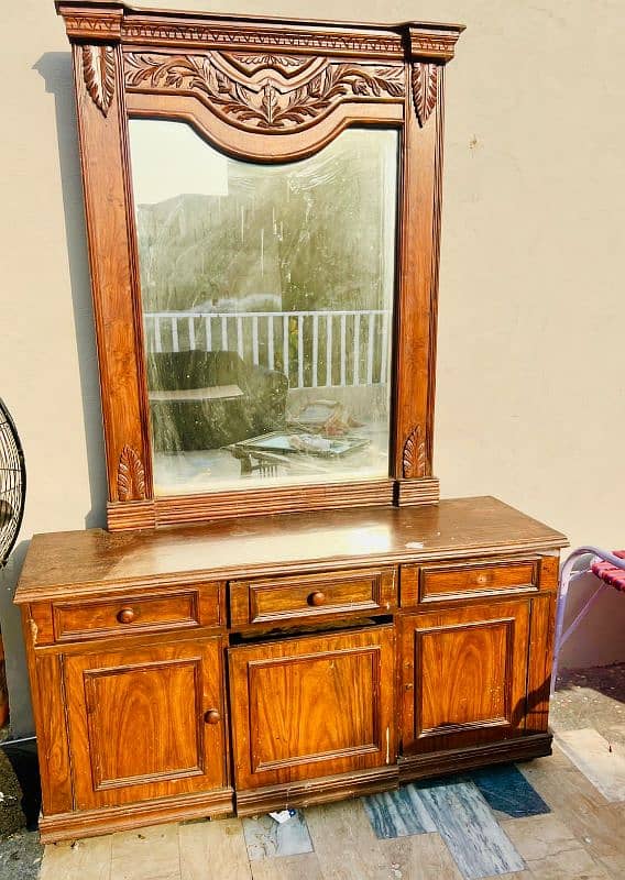 Solid wood dressing table and wardrobe for sale 0