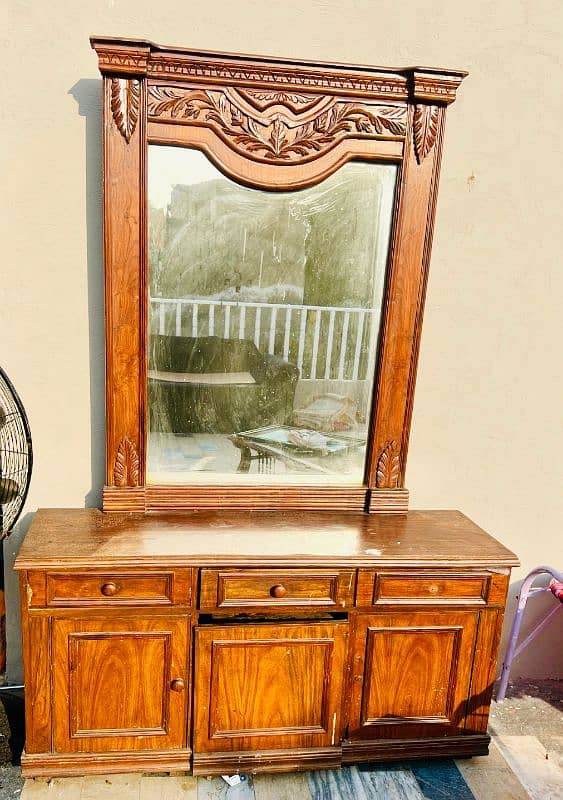 Solid wood dressing table and wardrobe for sale 1