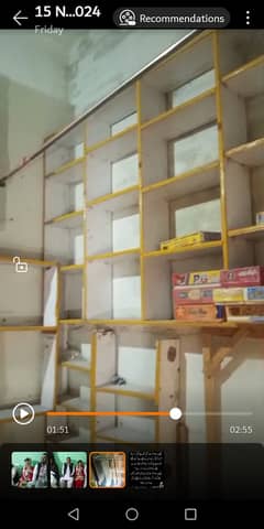 Shop racking and glass counter