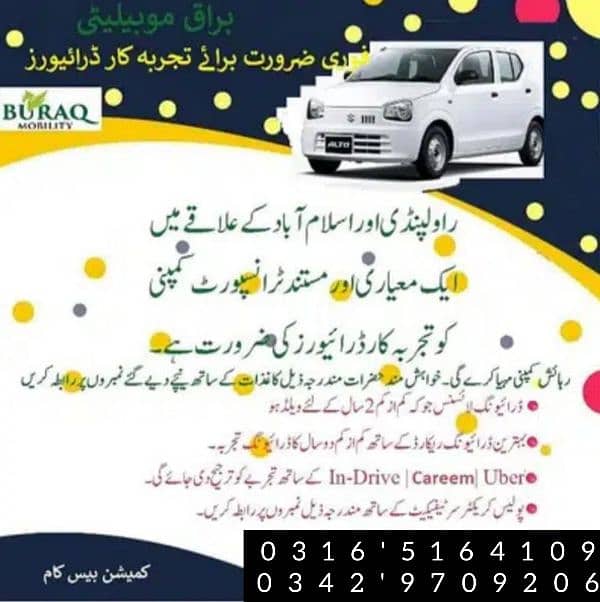 Driver required for yango Indrive 0