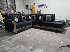 corner sofa / L shape corner sofa / six seater velvet sofa /