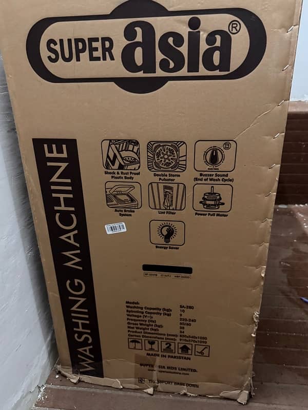 Super Asia SA-280 Twin Tub Washing Machine Box Pack Brand New 4