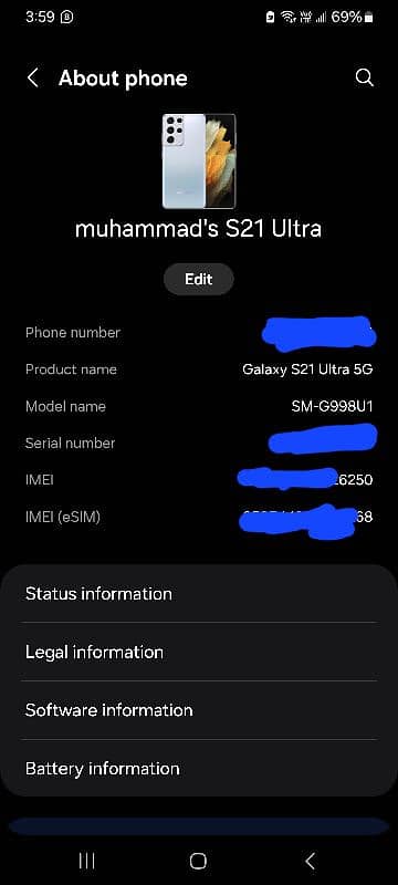 sumsang s21 ultra 5G ram 12 plus 8 / 128 PTA Approved 5