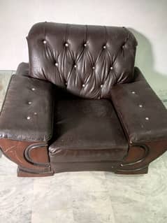 06 Seater Leather Sofa Set