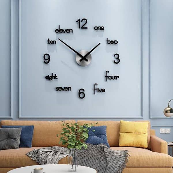 modern abstract 3d wall clock 1 piece stylish black decor high quality 1