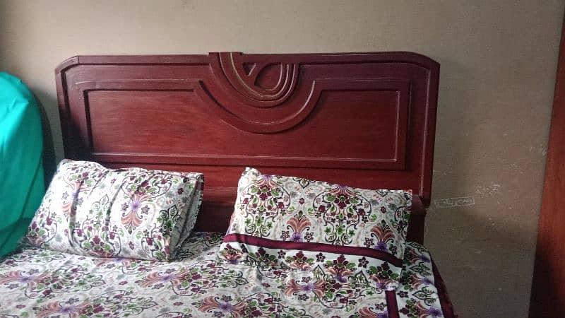 wooden bed  dressing table in a good condition 2