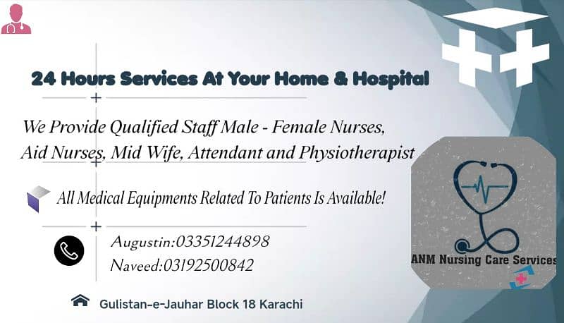 24 Hours Services At Your Home & Hospital! 0