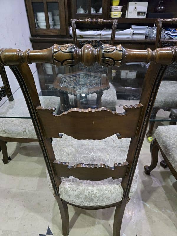 6 chairs chnnioti dining table with 8mm glass top 2