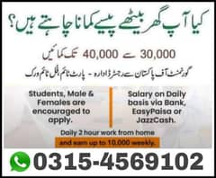 online job available, home work