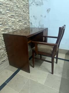 solid wood study table with chair