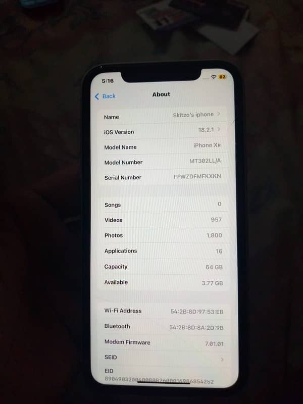 Apple iphone xr 64 gb non pta white colour 0