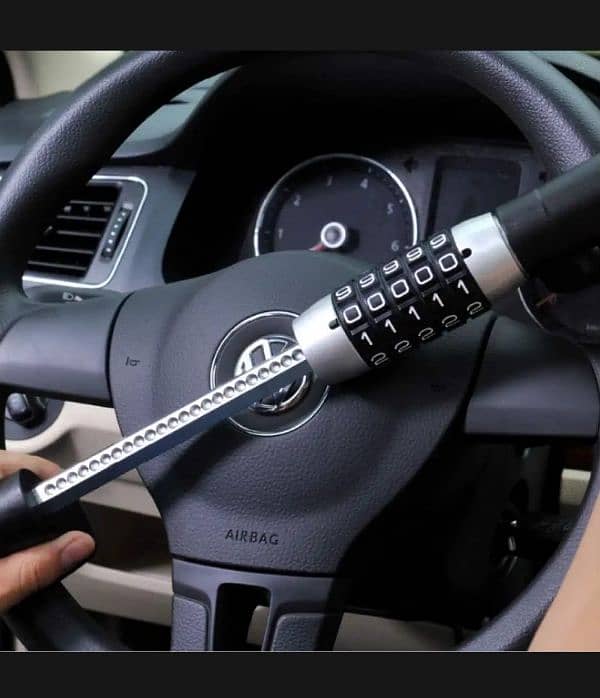 Car Steering Wheel Lock Anti Theft 5 Digit Password Lock for all Cars 4