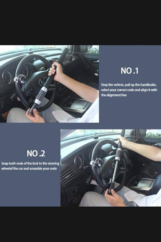 Car Steering Wheel Lock Anti Theft 5 Digit Password Lock for all Cars 6