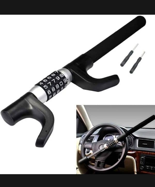 Car Steering Wheel Lock Anti Theft 5 Digit Password Lock for all Cars 7