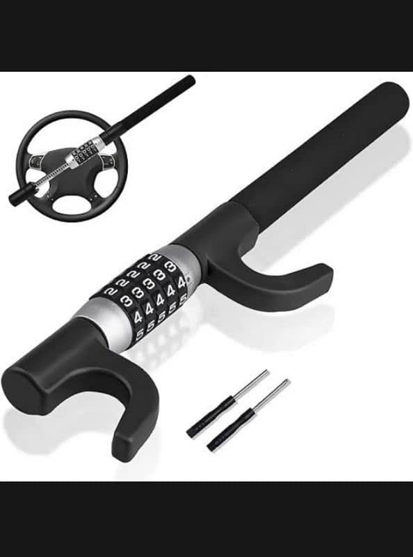 Car Steering Wheel Lock Anti Theft 5 Digit Password Lock for all Cars 12