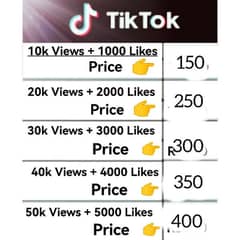 TikTok Likes and views for selling