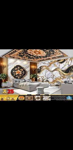 3d flex wallpaper walls or roof