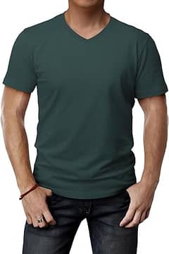 Mens Casual V-Neck Slim Fit Short Sleeve T-Shirt Soft LightWeighted