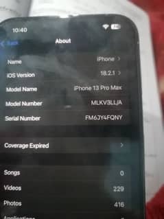 iphone 13 Promax non pta 256 GB Dual Sim battery health 87 with box