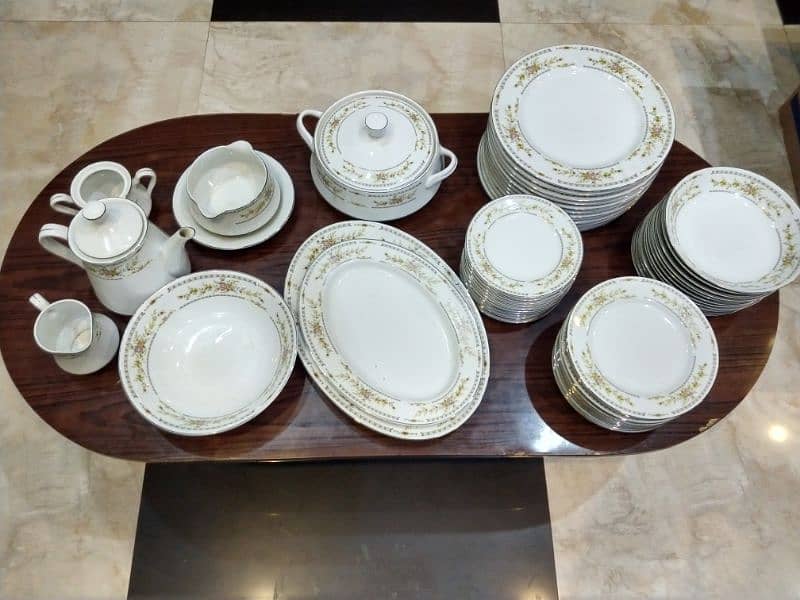 Porcelain Dinner Set Cutlery 56 PC's and Tea Set 15 PC's 0