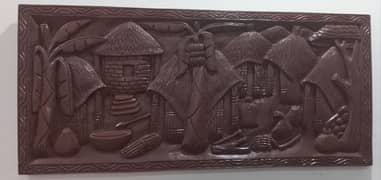 Original African handmade wooden wall hanging