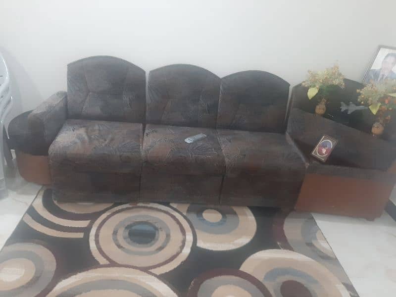 6 seater sofa set with central table , corner & side table 0