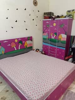 girls Bed and cupboard