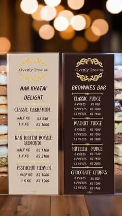 Ovenly Treats Menu