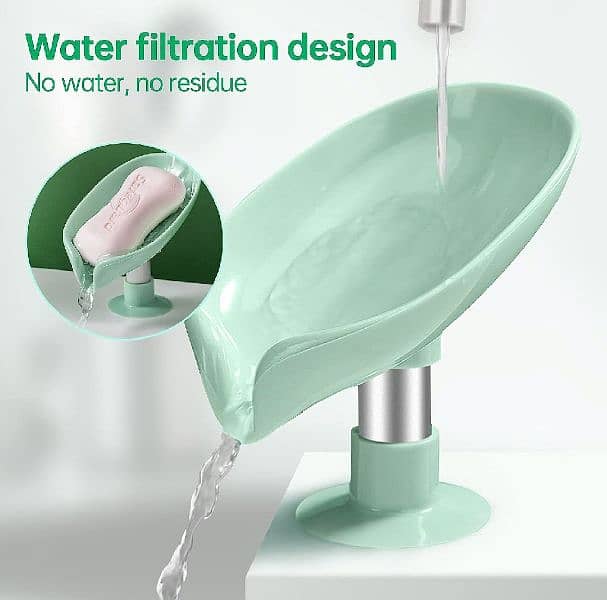 Newstyle Leaf Shape Soap Box Drain SoapHolder Box Bathroom Shower 0