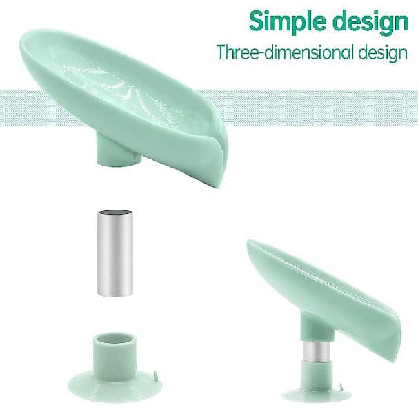 Newstyle Leaf Shape Soap Box Drain SoapHolder Box Bathroom Shower 3