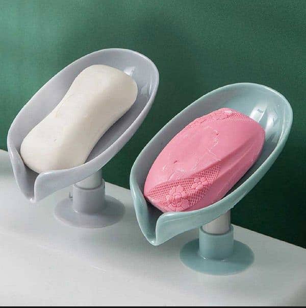 Newstyle Leaf Shape Soap Box Drain SoapHolder Box Bathroom Shower 4