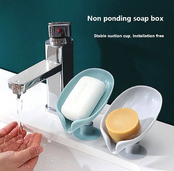 Newstyle Leaf Shape Soap Box Drain SoapHolder Box Bathroom Shower 5