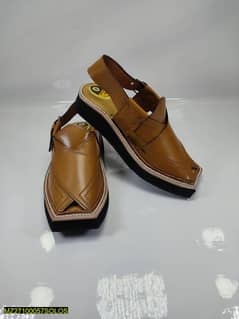 Men's Leather Plain Peshawari Chappal