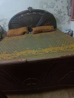 wooden bed,