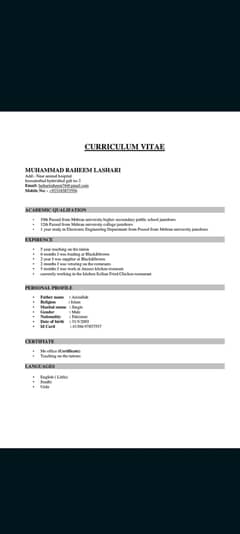 Need Job plz